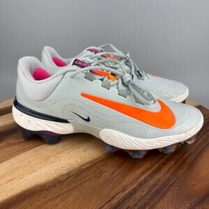 Nike Men's 10 Alpha Huarache Elite 4 Low MCS Grey Baseball Cleats HF1137-001